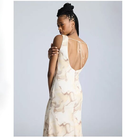 Kenneth Cole Printed Tie-Detail Midi Dress XL NWT - Picture 2 of 11